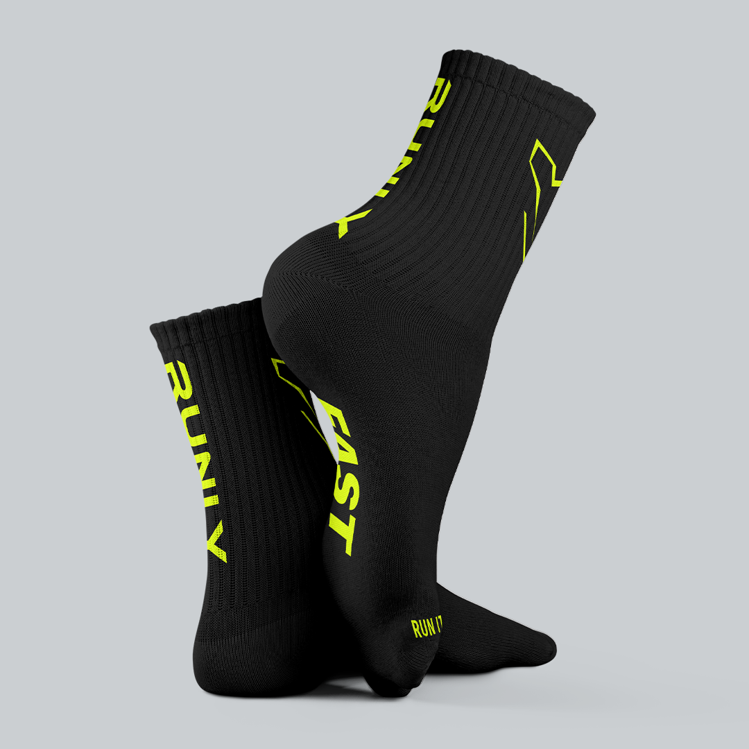 RUNNING SOCKS Black/Yellow The best socks for RUNLY