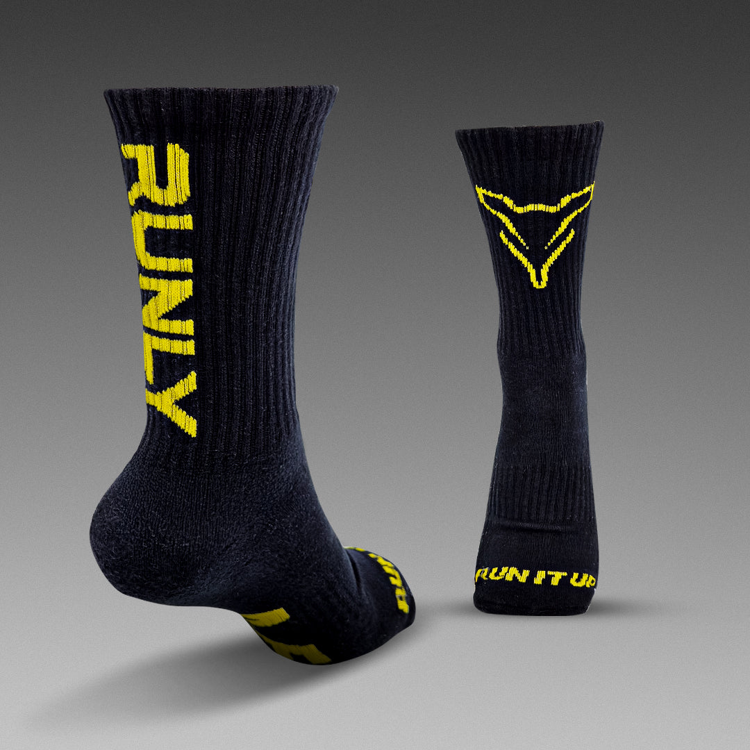 Running Socks | Black Neon