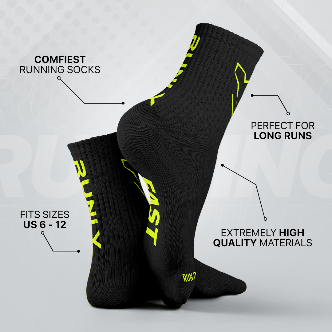 Running Socks | Black Neon